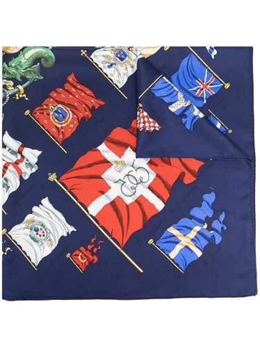 Hermès pre-owned Pavois silk scarf - Blue