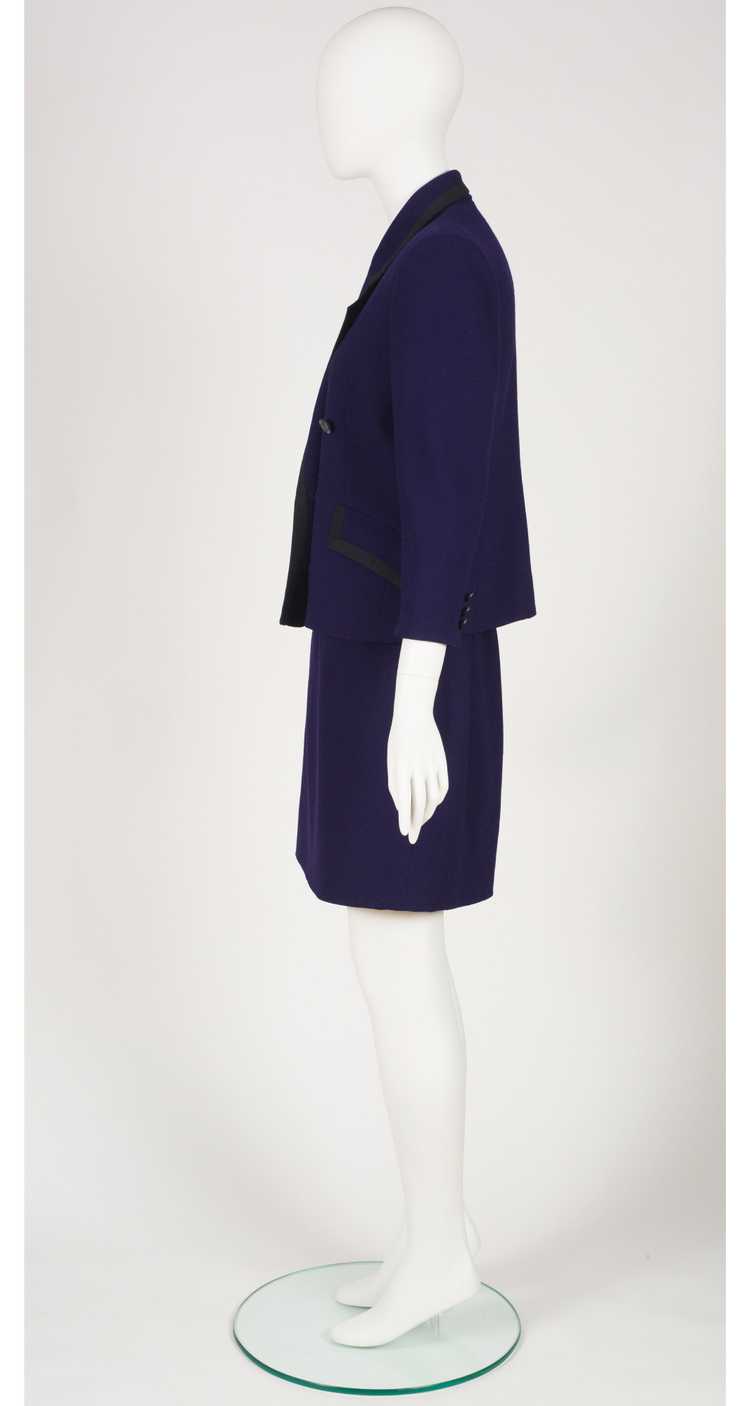 Céline 1980s Navy Blue Wool Double-Breasted Skirt… - image 5