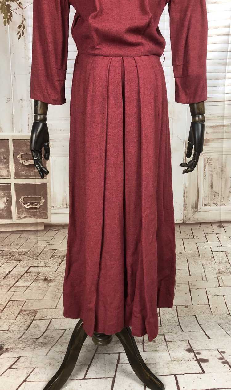 Original Late 1940s 40s Vintage Red Casual Dress - image 9