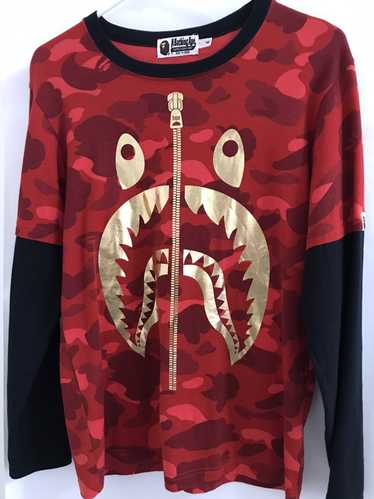 Bape Bape Red Camo Shark