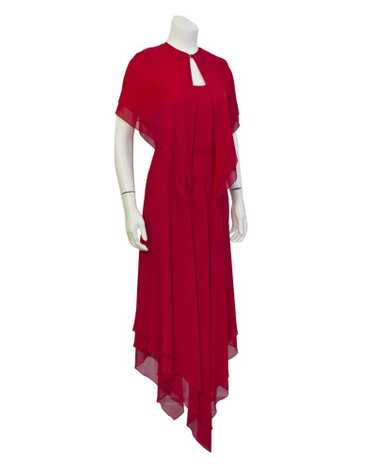 Mollie Parnis Red Gown with Caplet - image 1