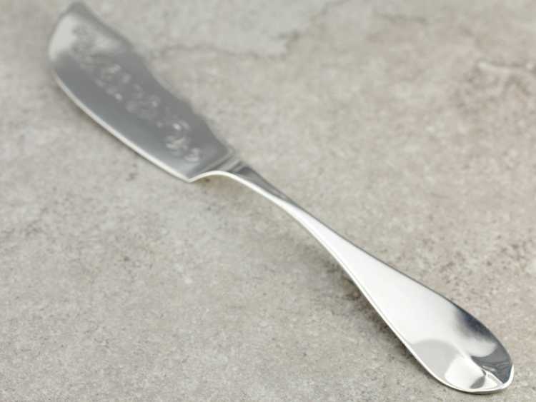 Antique Coin Silver Butter Knife - image 2