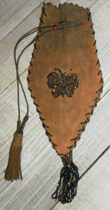 Handmade Vintage Native American Suede/Leather Bea