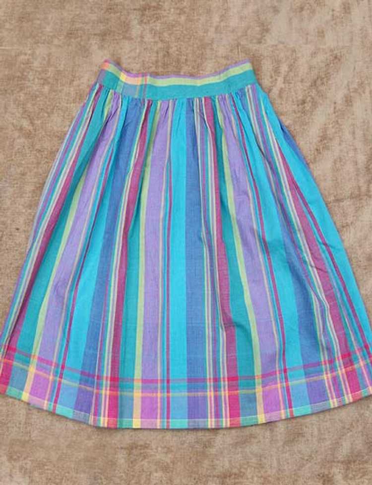 Striped madras cotton skirt - Gem