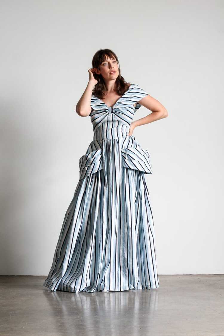1940's striped cotton gown | VINTAGE - image 2