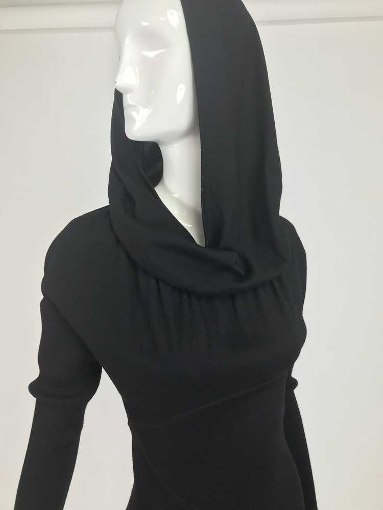 Azzedine Alaïa Black Hooded Body Con Dress 1980s - image 12