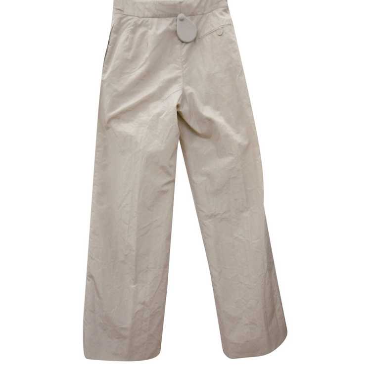 Donna Karan Trousers Silk in Cream - image 2