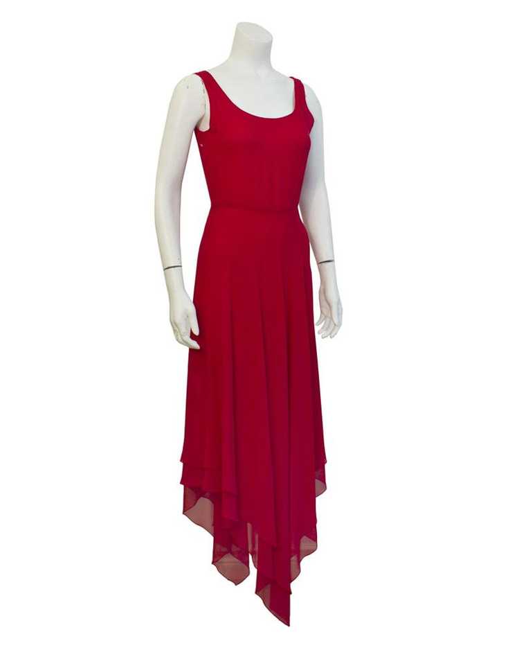 Mollie Parnis Red Gown with Caplet - image 3