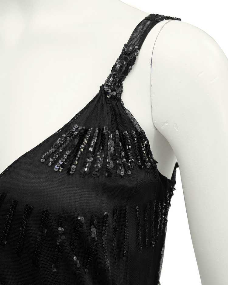 Black Sheer and Sequin Gown Ensemble - image 5
