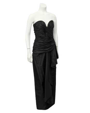 Vicky Tiel Black strapless gown