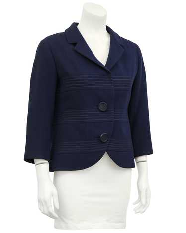 Christian Dior Navy Wool Cropped Jacket