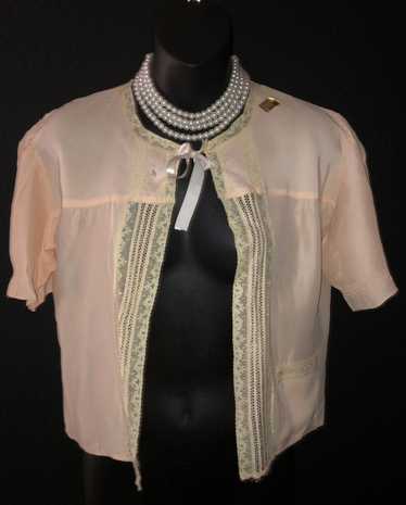 OLD STORE STOCK ~ Vintage 1940's Peachy Pink Rayo… - image 1