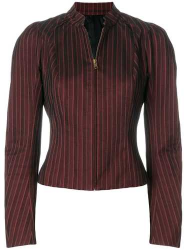 John Galliano Pre-Owned pinstriped zipped blouse -