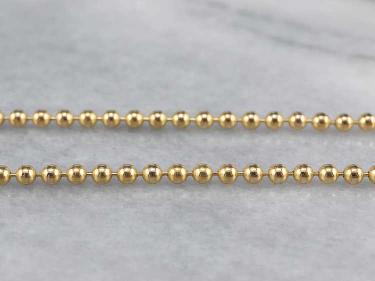 Vintage 14K Yellow Gold Beaded Chain - image 4