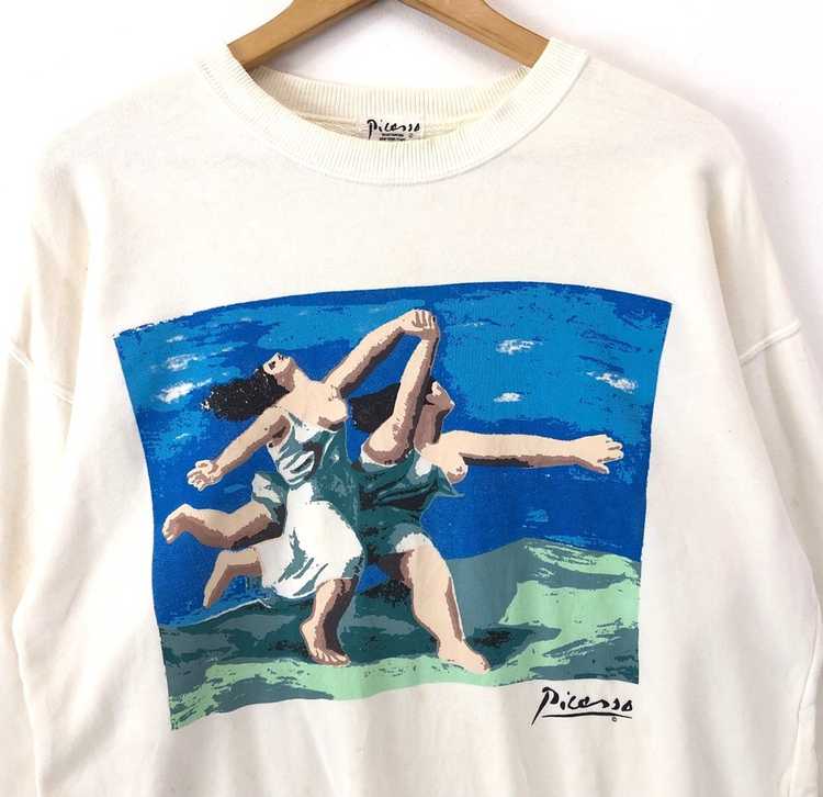 Vintage 90’s Picasso Art Crewneck hot Sweatshirt Printed Big Logo Art Music Picasso Sweater Pullover Size Medium