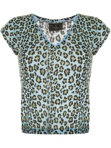 Fendi Pre-Owned 1990s leopard print V-neck T-shirt