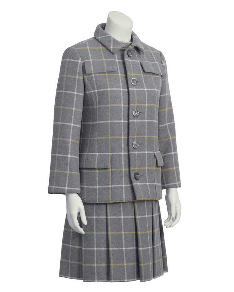 Grey Windowpane Dress and Jacket Set - image 1