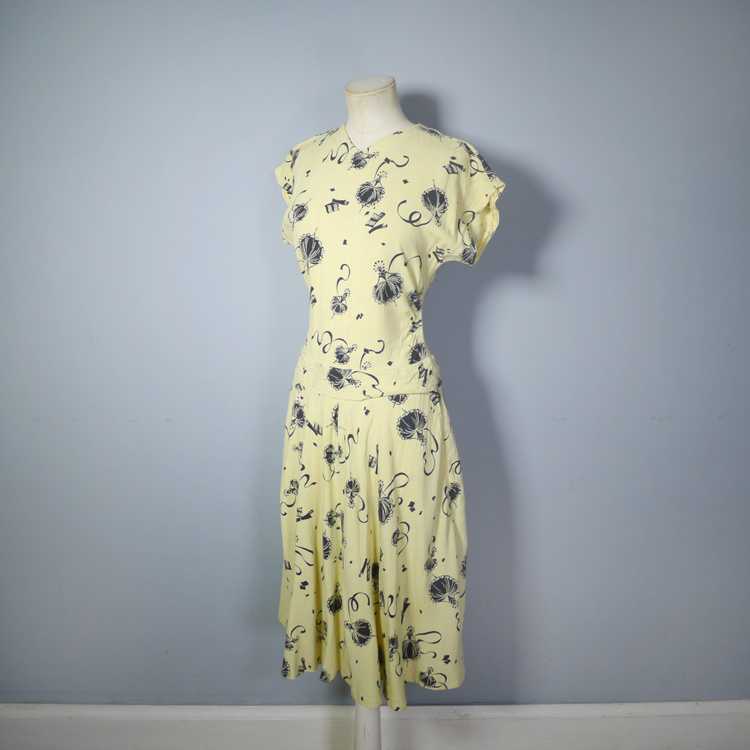 40s BLACK AND YELLOW NOVELTY LADY AND MUSIC SCROL… - image 8