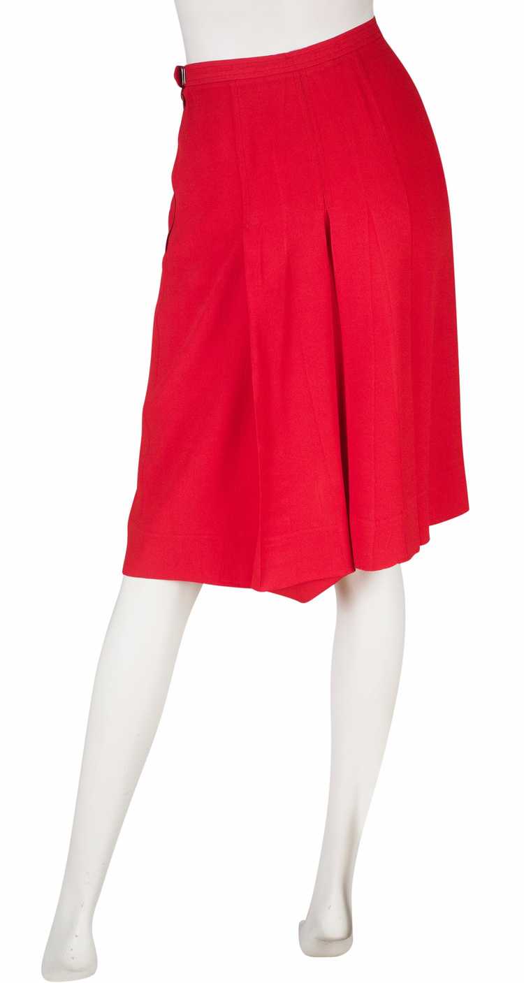 Yves Saint Laurent 1970s Blood Orange Crepe Pleat… - image 2