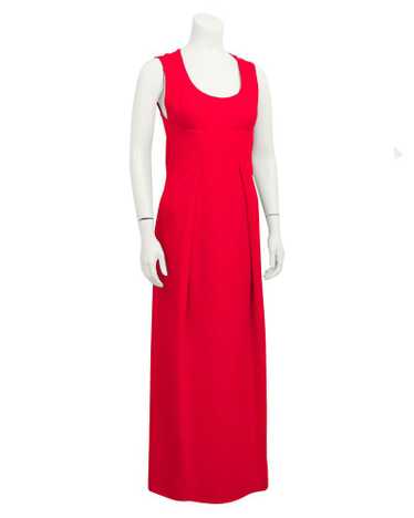 Pauline Trigere Red gown & coat ensemble