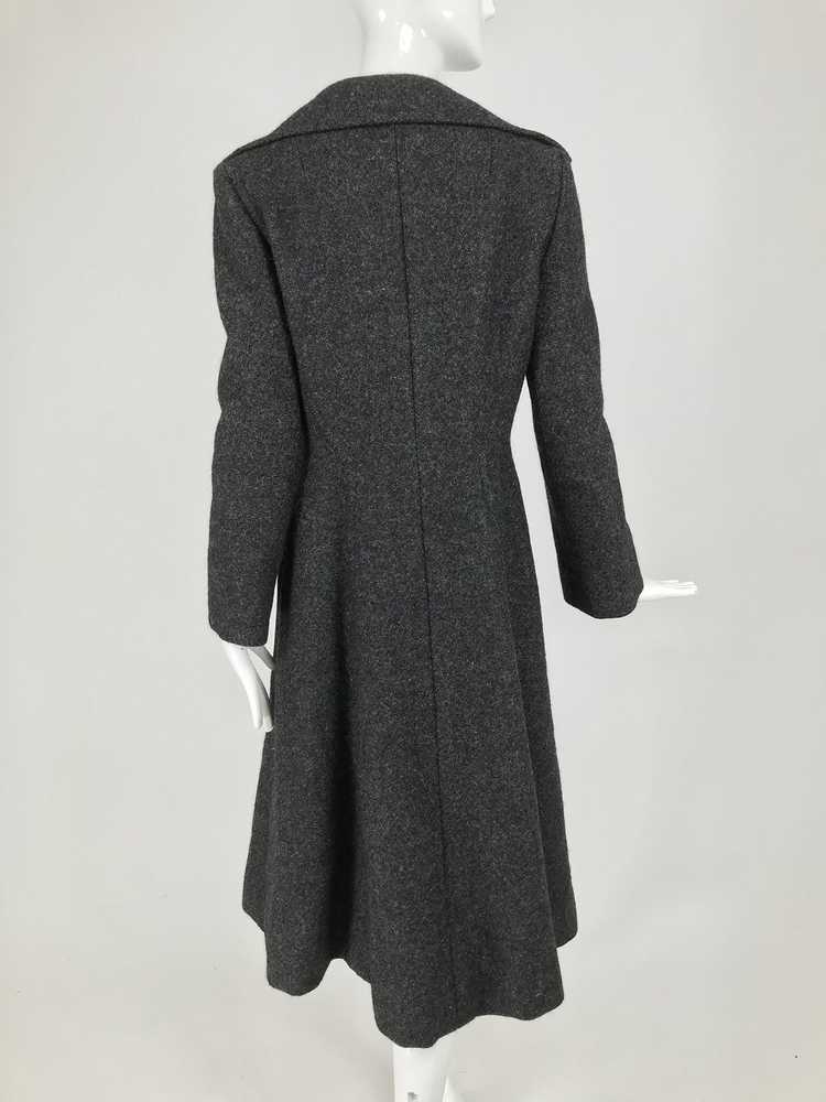 Pauline Trigere Grey Flecked Wool Princess Coat 1… - image 8