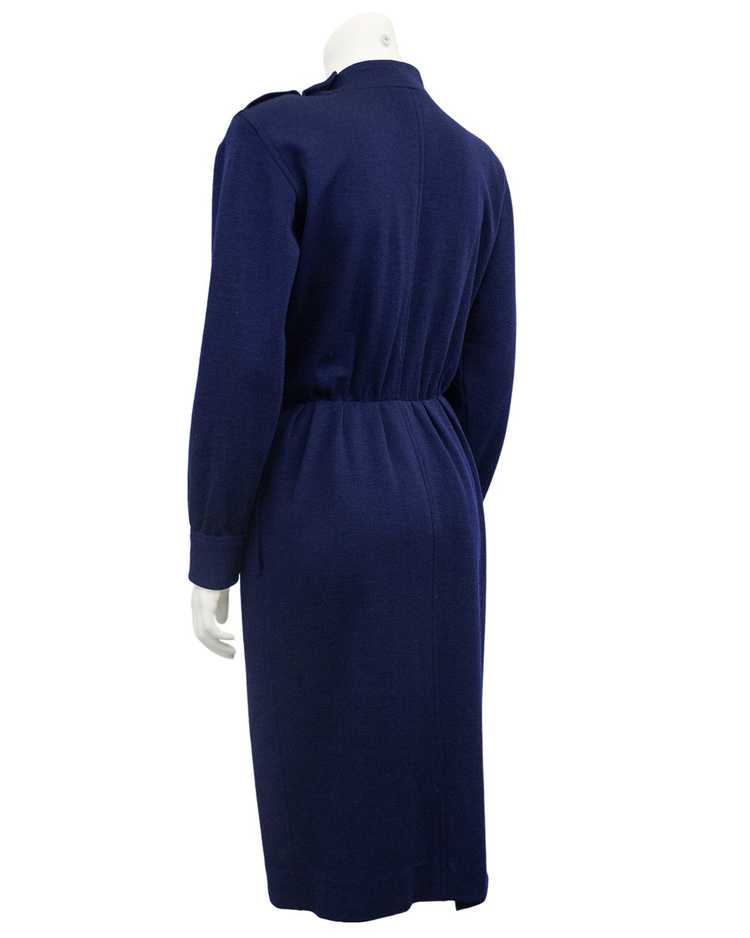 Yves Saint Laurent Navy Wool Day Dress - image 2