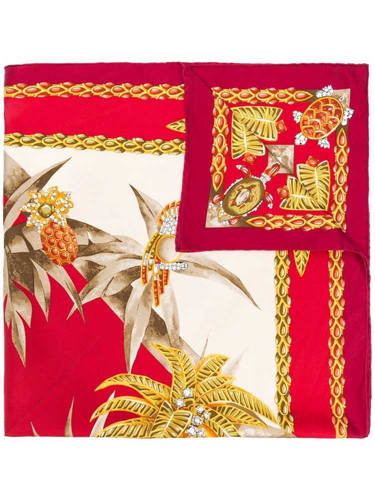 Cartier 1990s pre-owned tropical-print scarf - Red - image 1