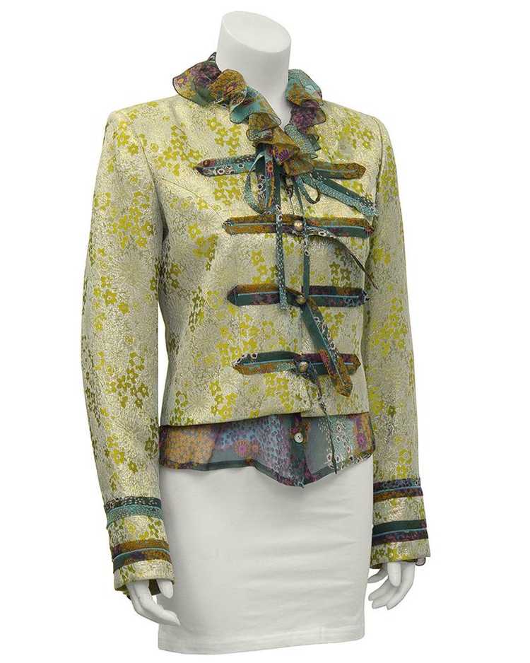 Loulou de la Falaise Brocade Jacket with Floral B… - image 1