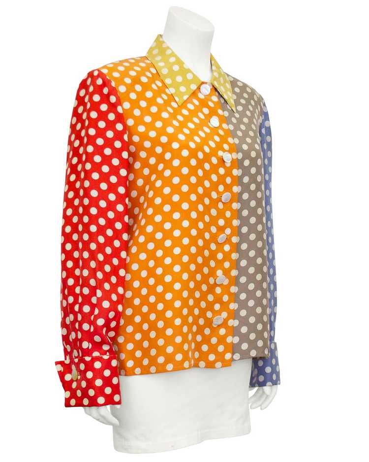 Valentino Multi Color Polka Dot Silk Shirt - image 1