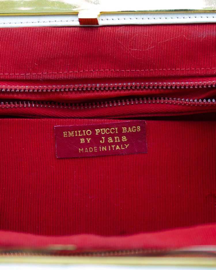 Emilio Pucci Multi Colour Frame Bag with White Le… - image 7