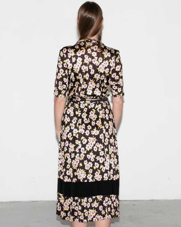 Vintage 1940's Rayon Jersey Floral Dress, 40's - image 6