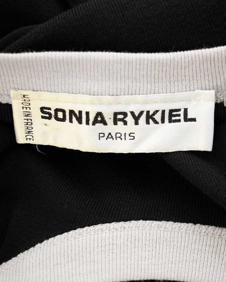 Sonia Rykiel Black Cotton Jersey Dress with White… - image 6