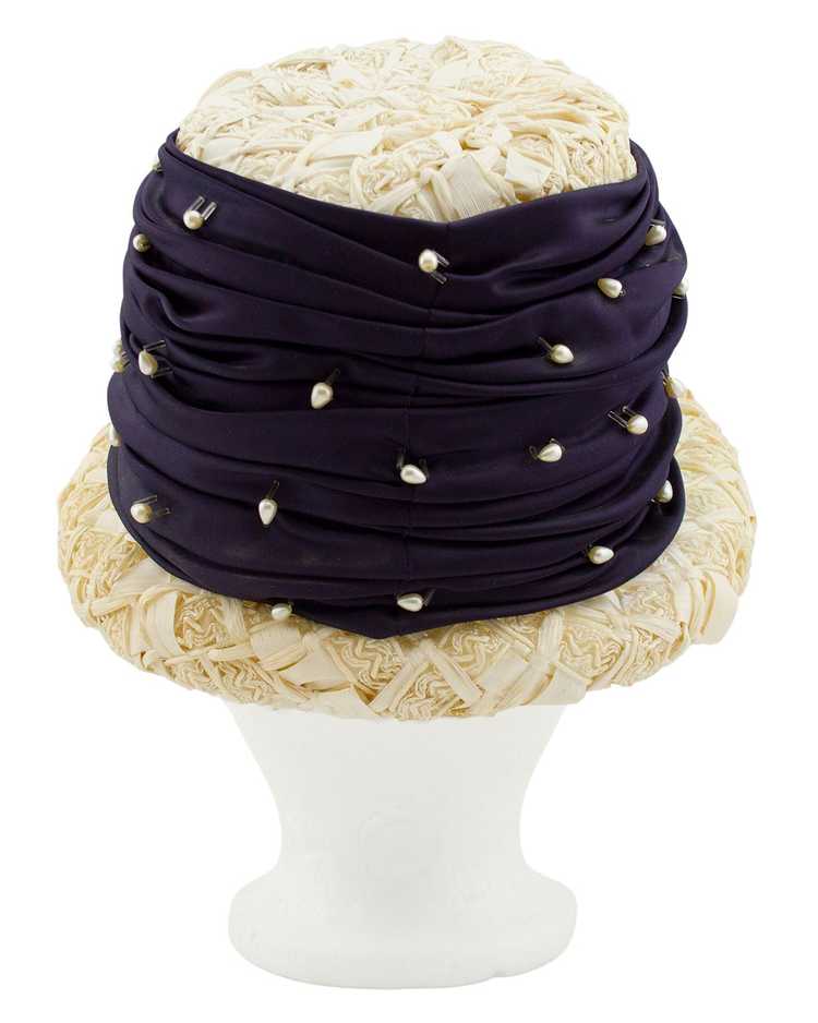 Straw and Pearl Hat - image 3