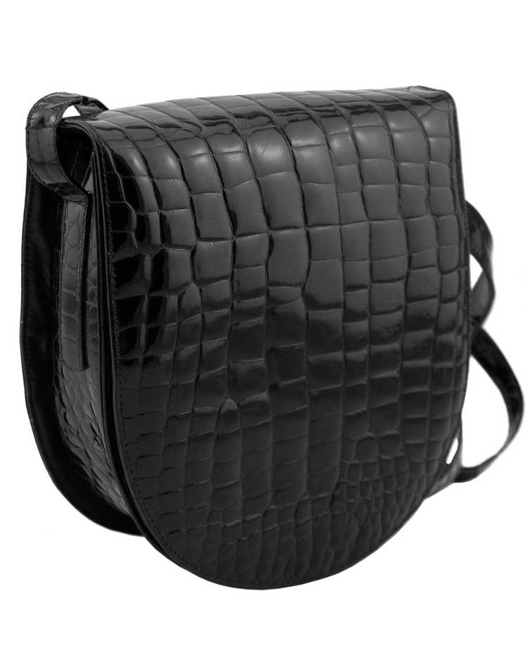 Maud Frizon Black Stamped Leather Crossbody Bag - image 2