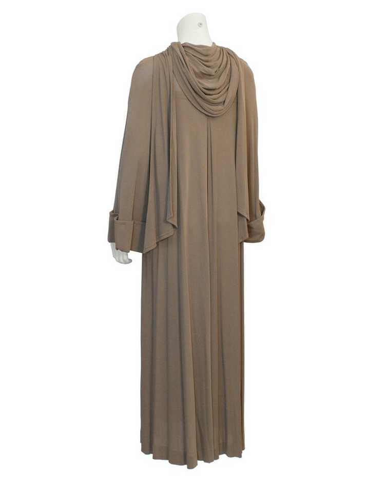 Vicky Tiel Brown Mocha Gown with Hood - image 3