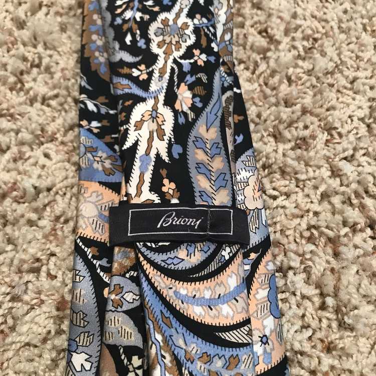 Brioni Paisley Bold Silk Tie XL - image 4