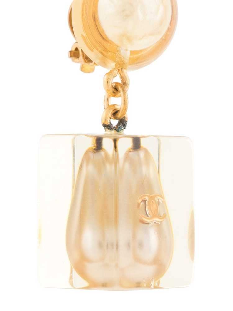 CHANEL Pre-Owned 1997 dangling cube CC earrings -… - image 3