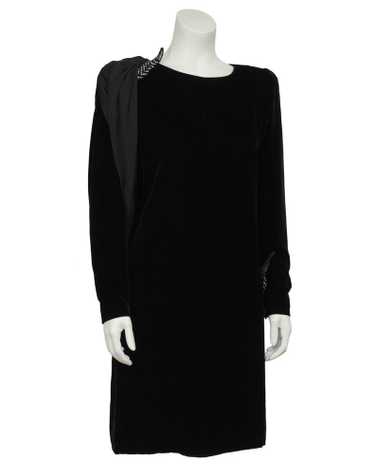 Valentino Black Velvet Cocktail Dress With Jersey 