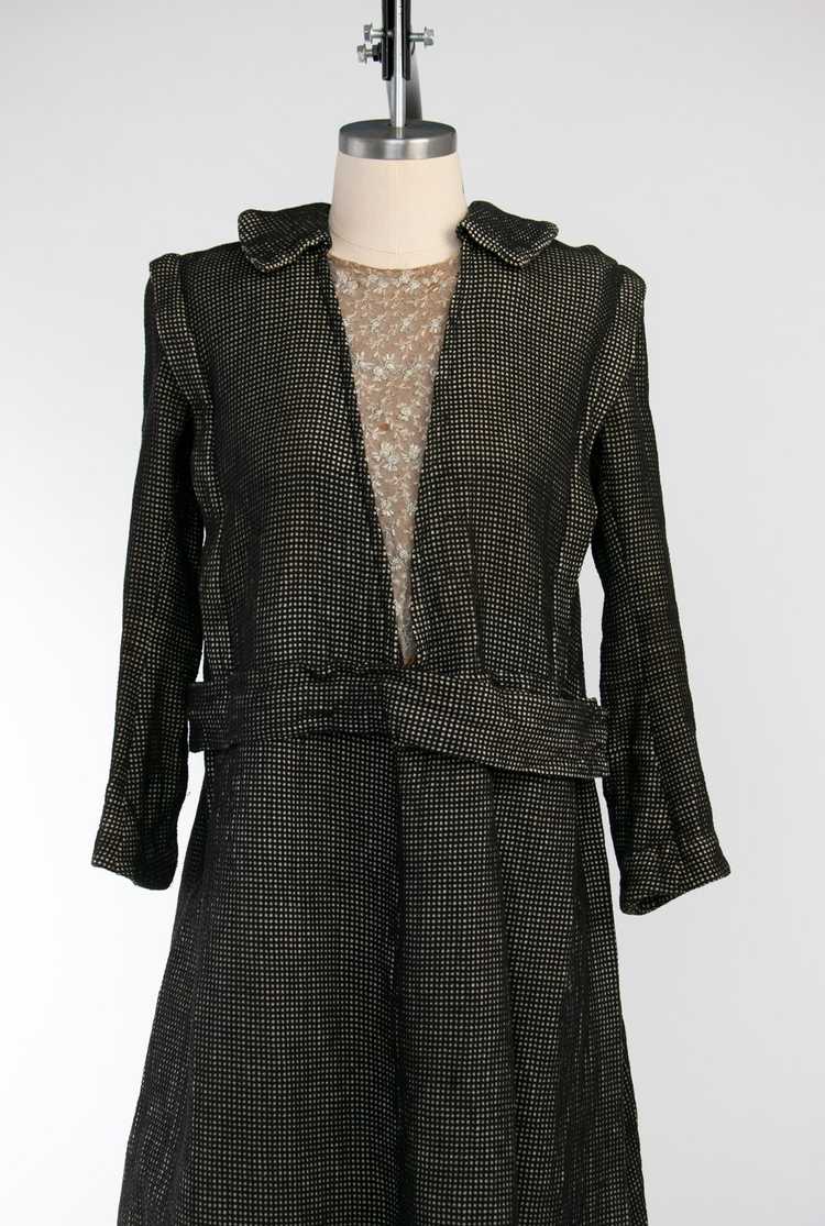 Antique 1910's Black Knit Textured Dress - image 2