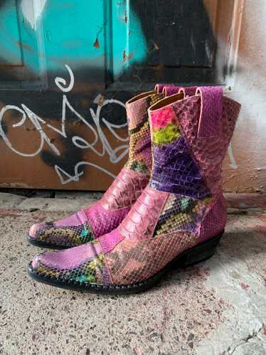 Rainbow Patchwork Freelance Western Boots - image 1
