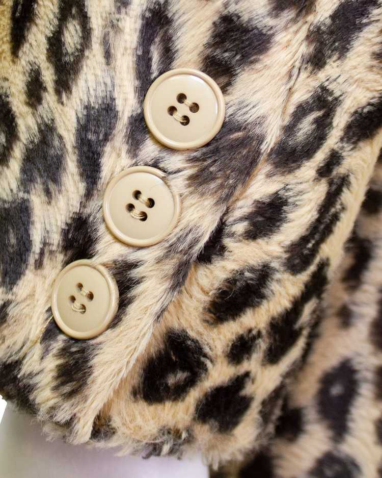 Kenzo Leopard Faux Fur Collarless Jacket - image 5