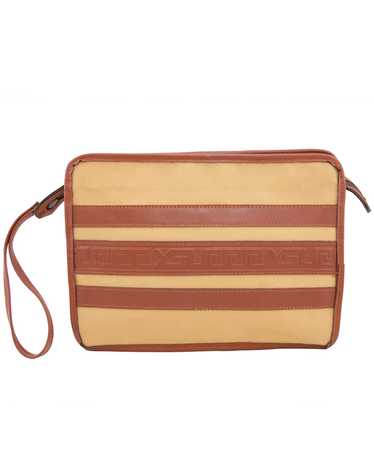 Yves Saint Laurent Leather and Canvas Clutch - image 1