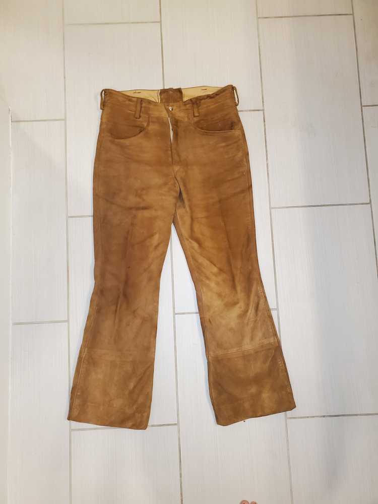 Streetwear × Vintage Vintage Handmade Suede Pants - image 1