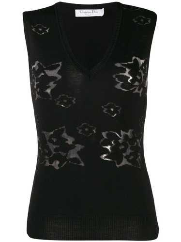 Christian Dior pre-owned knitted floral vest - Bla