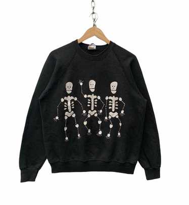 Medium Rare Vintage 1990s Piracy Skull Crewneck Long Sleeve Sweatshirt Vintage Skeleton Vintage Pirate