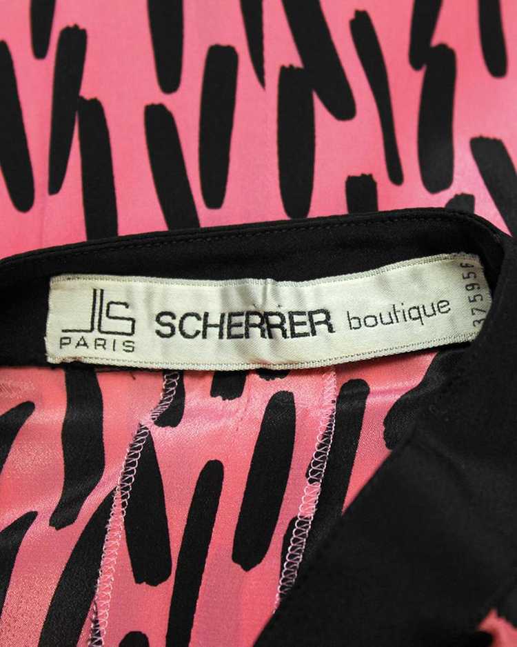 Scherrer Pink and Black Paintbrush Print Dress - image 5