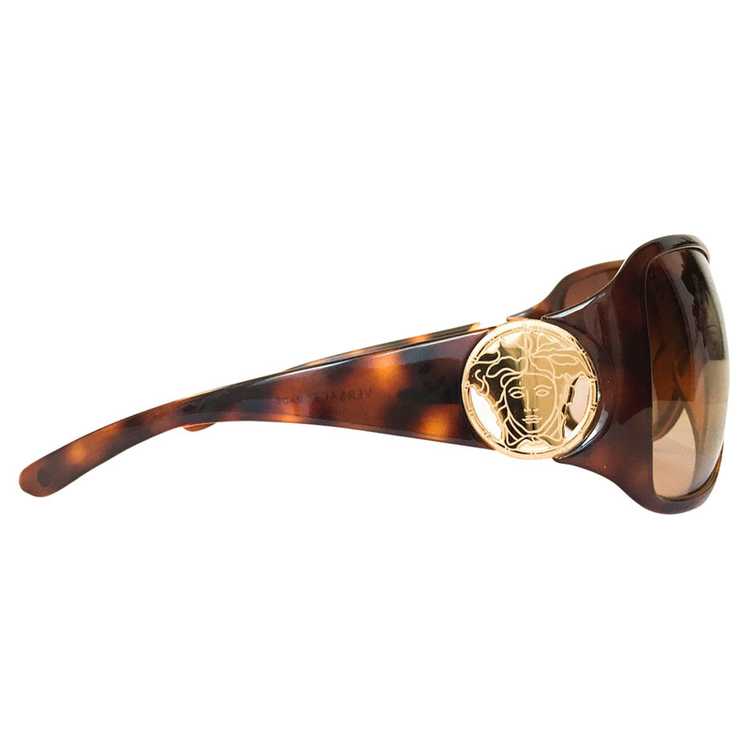 Versace tortoiseshell wraparound sunglasses - image 2