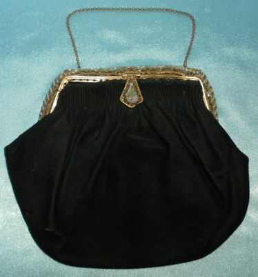 UNIQUE Vintage Stylish Black Velvet, Beaded & Clo… - image 1