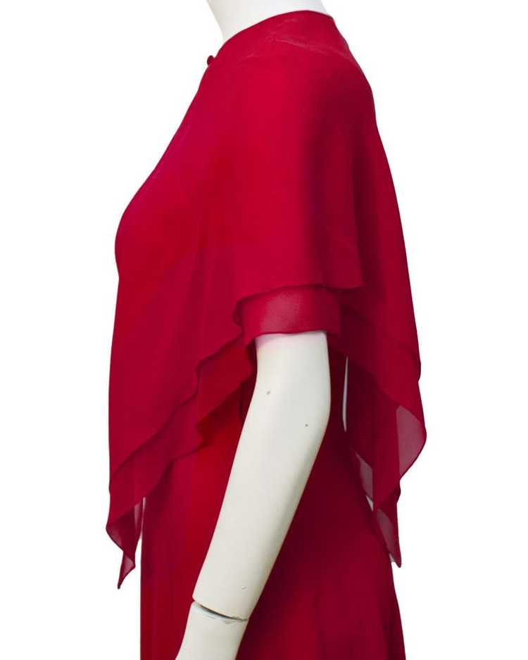 Mollie Parnis Red Gown with Caplet - image 4