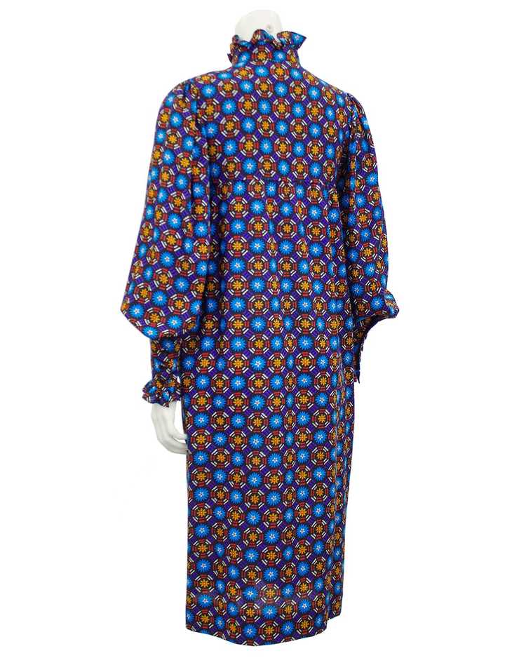 Yves Saint Laurent Blue Floral Cotton Dress - image 2